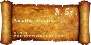 Maróthy Szabina névjegykártya